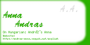 anna andras business card